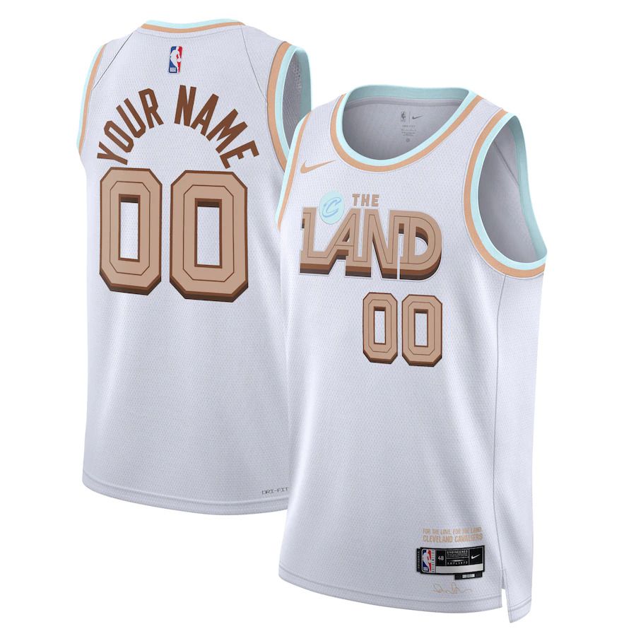 Men Cleveland Cavaliers Nike White City Edition 2022-23 Swingman Custom NBA Jersey